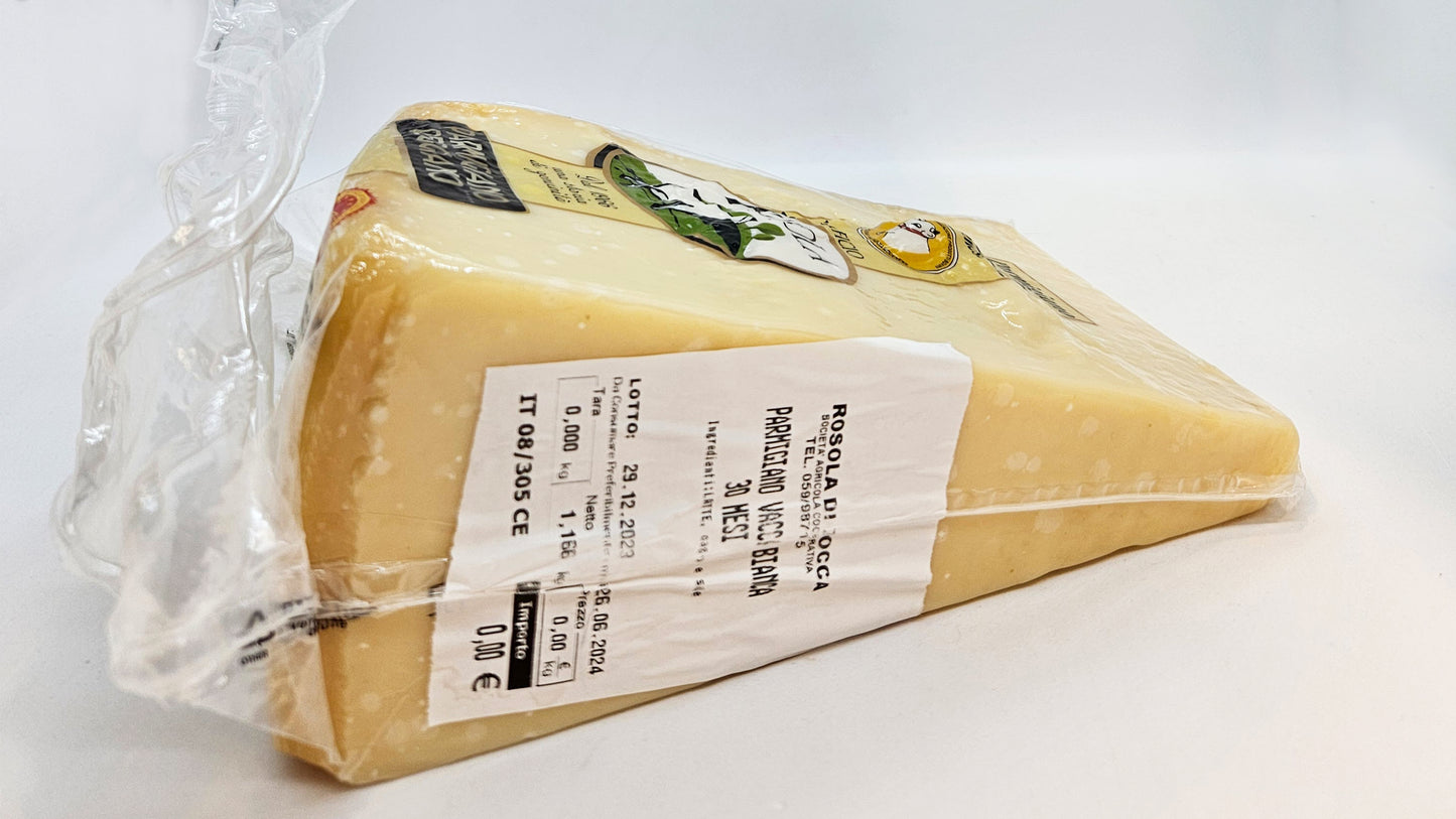 Parmigiano Reggiano Vacca Bianca 30 mesi Caseificio di Rosola trancio da 1,00 kg