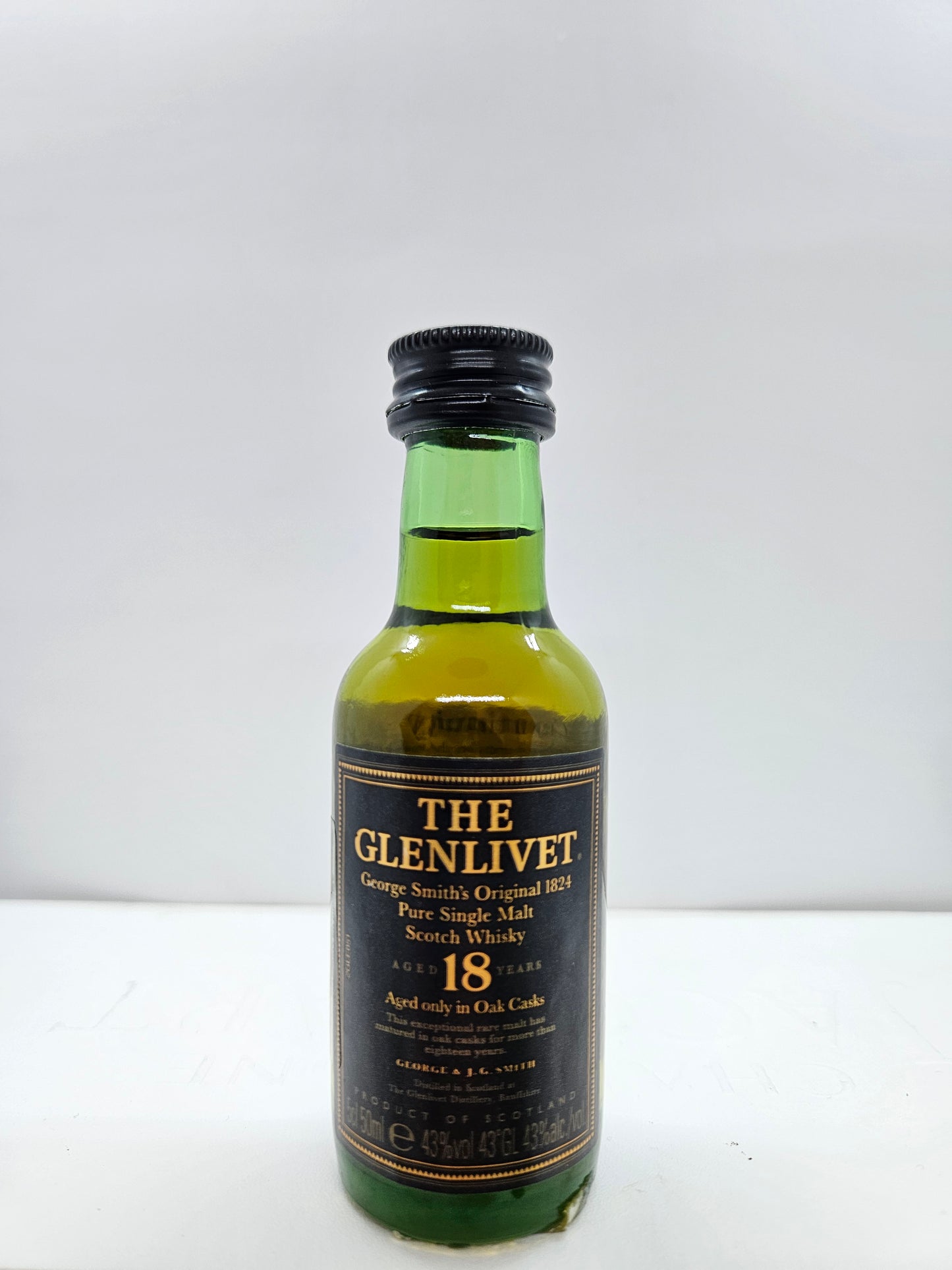 5 miniature The Glenlivet 12/18 years old scotch whisky