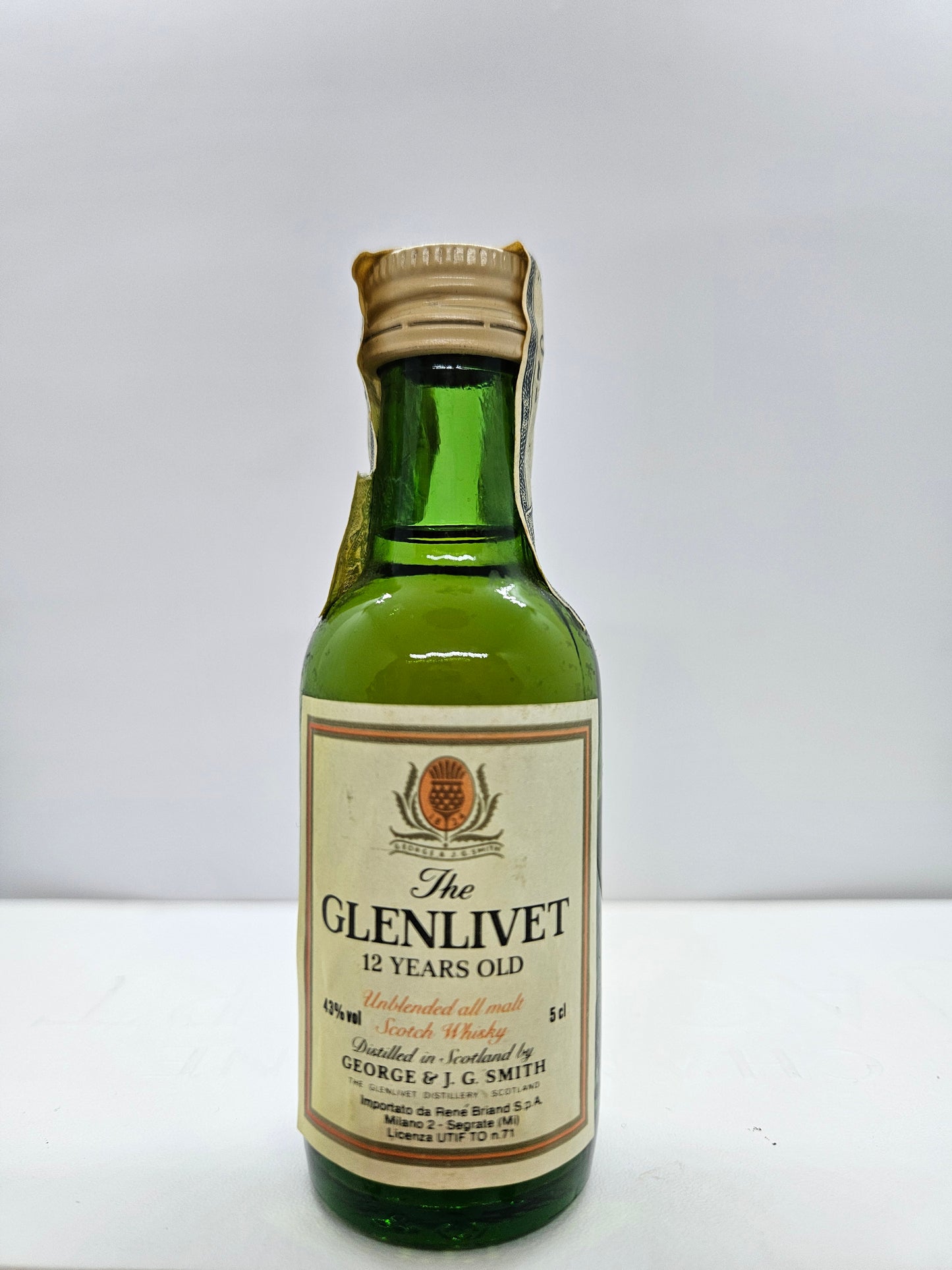 5 miniature The Glenlivet 12/18 years old scotch whisky