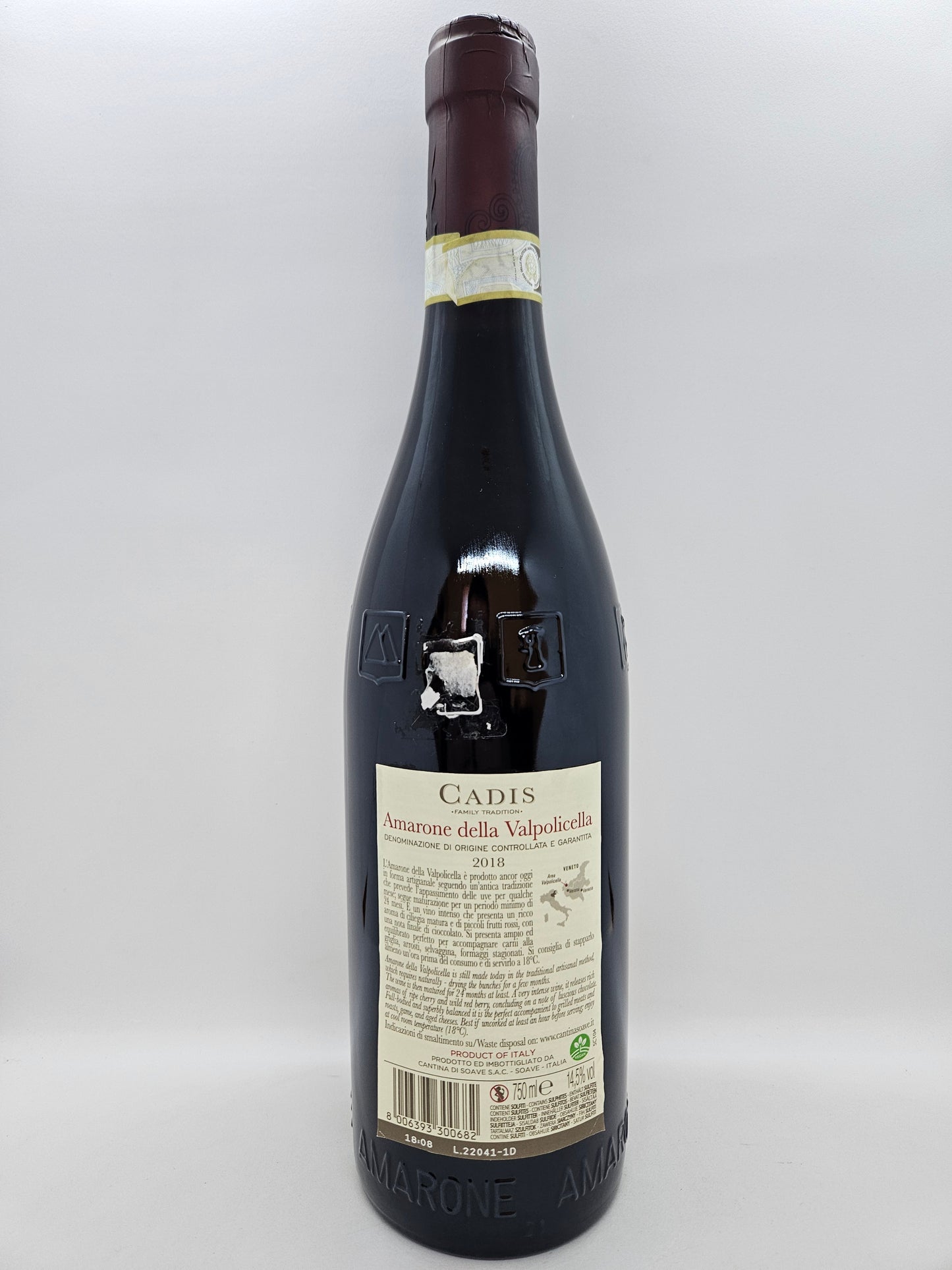 Amarone della Valpolicella Docg 2018 "Cadis" Cantina di Soave