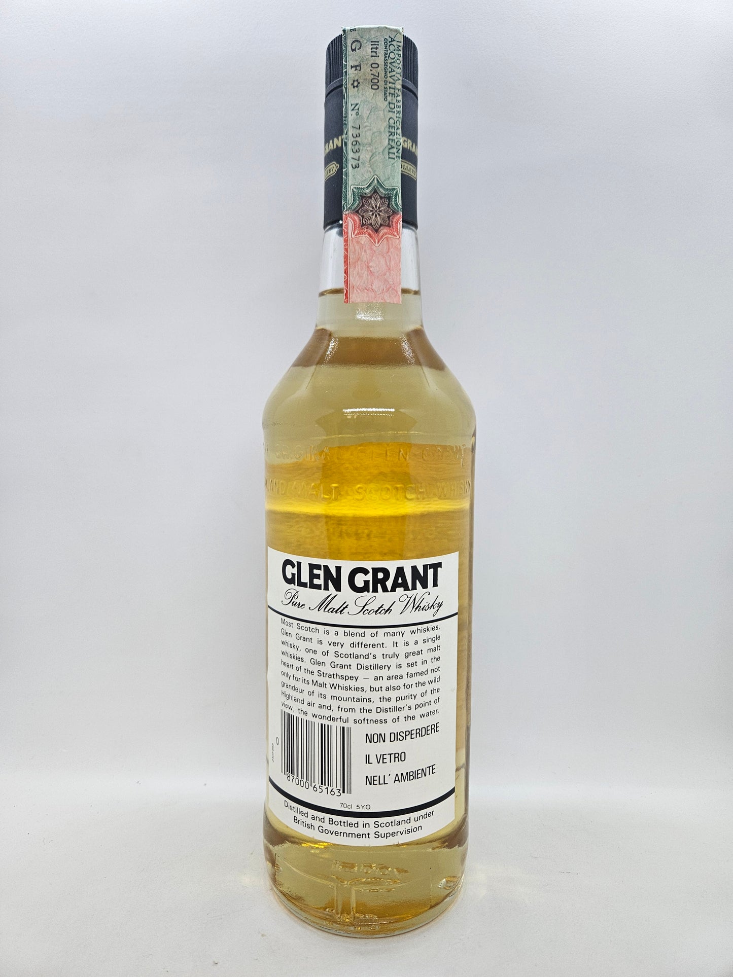 Glen Grant 5 years old 1986 pure malt scotch whisky