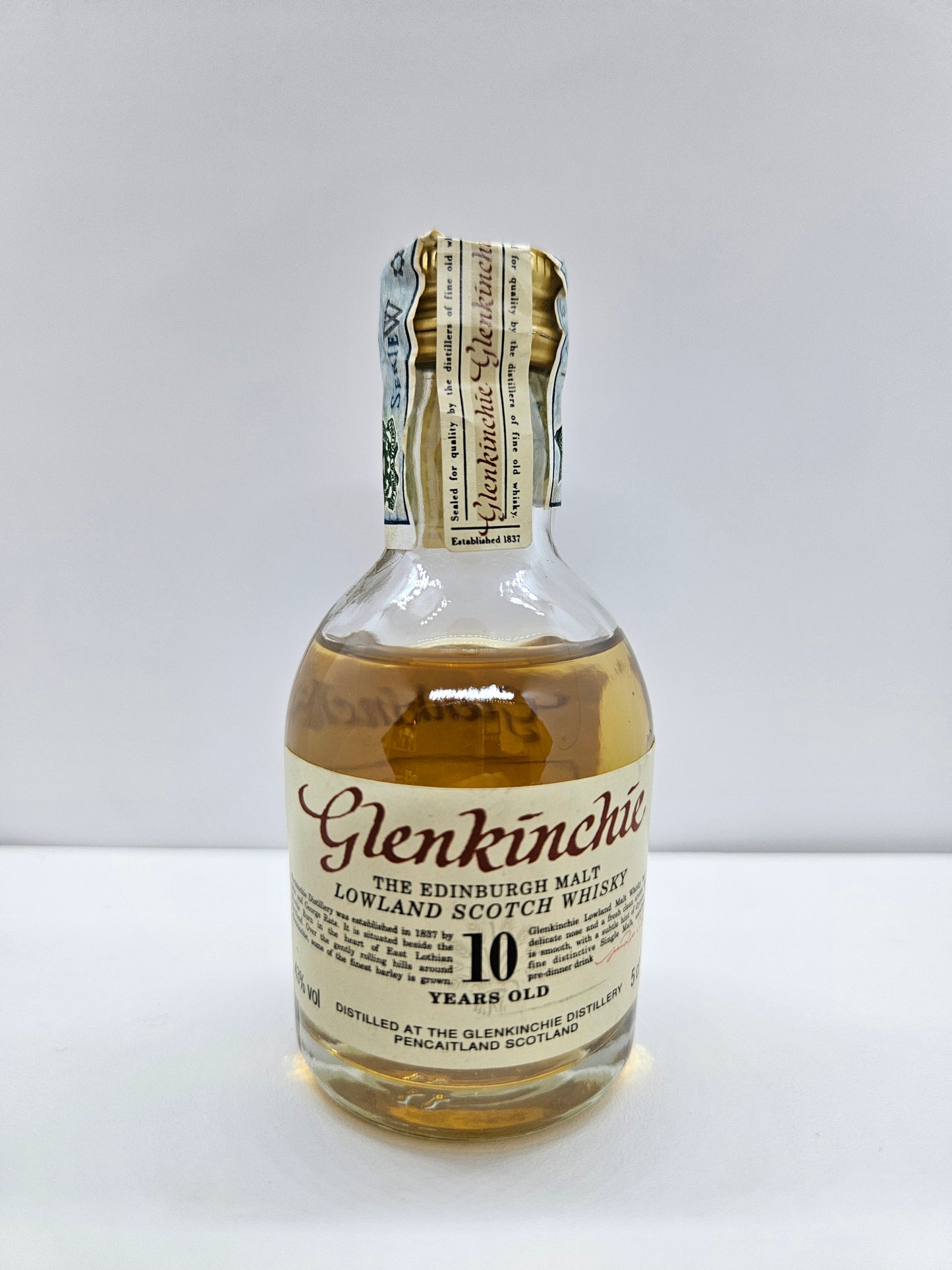 Glenkinchie 10 years old Single Lowland malt Scotch Whisky miniature/mignon