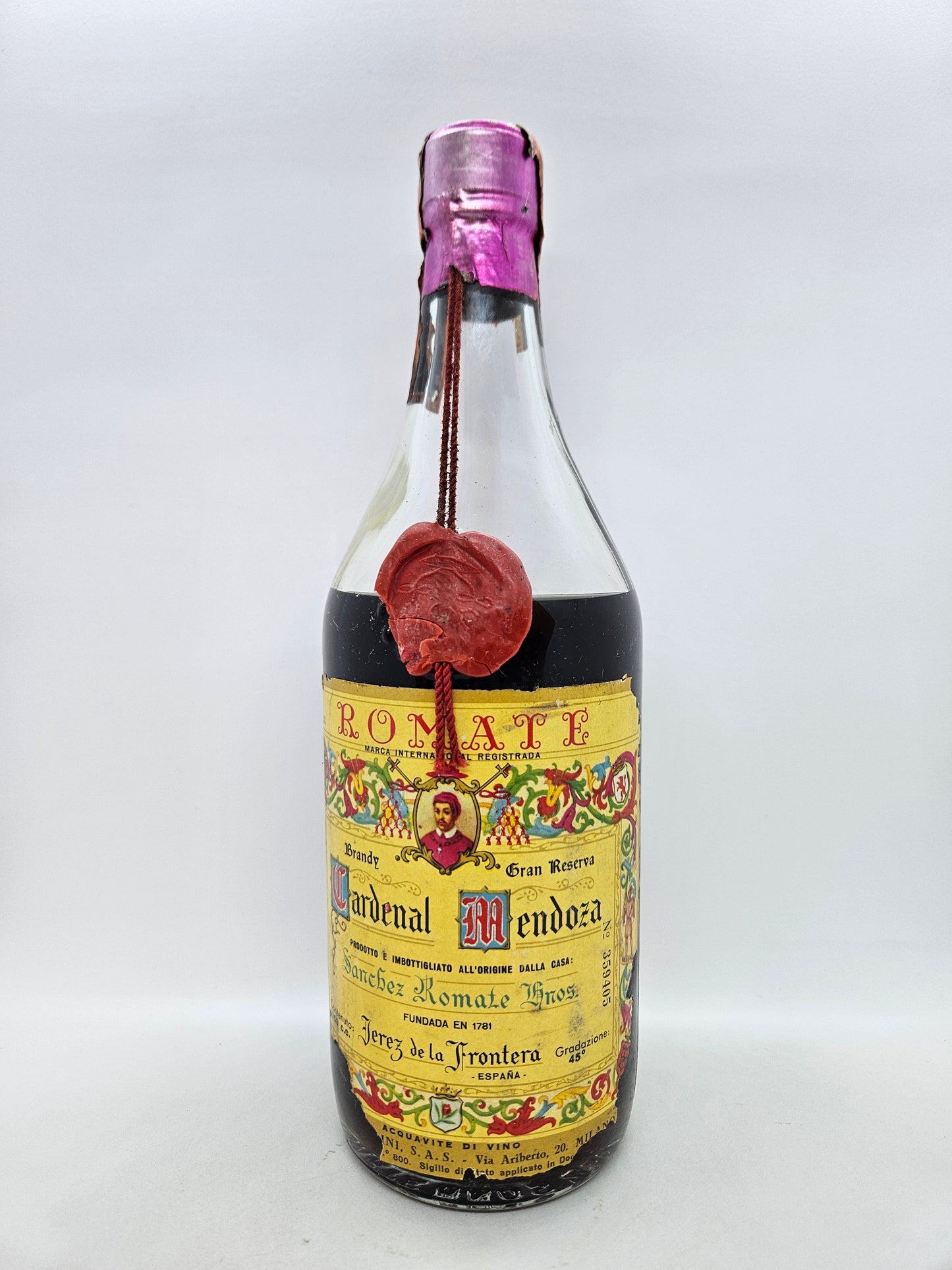 Brandy Gran Reserva Cardenal Mendoza Romate Jerez de la Frontera