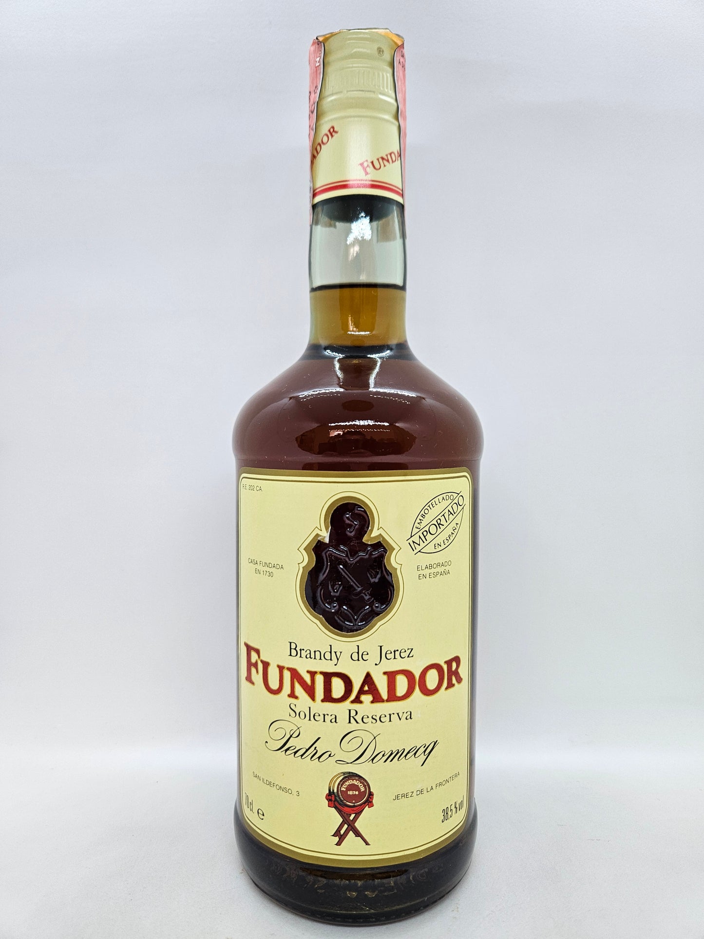 Fundador Solera Reserva brandy de Jerez de la Frontera Pedro Domecq
