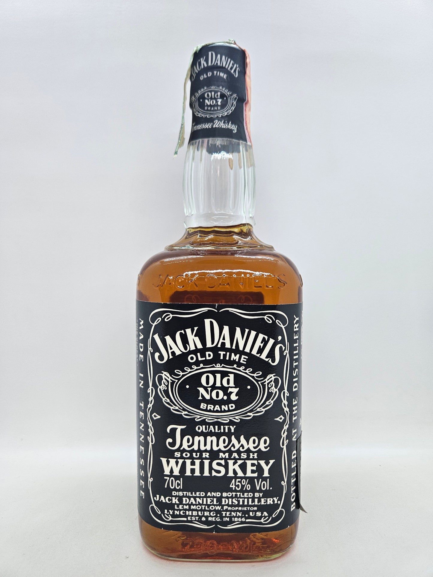 Jack Daniel's Old No. 7 Tennessee sour mash whiskey 1989