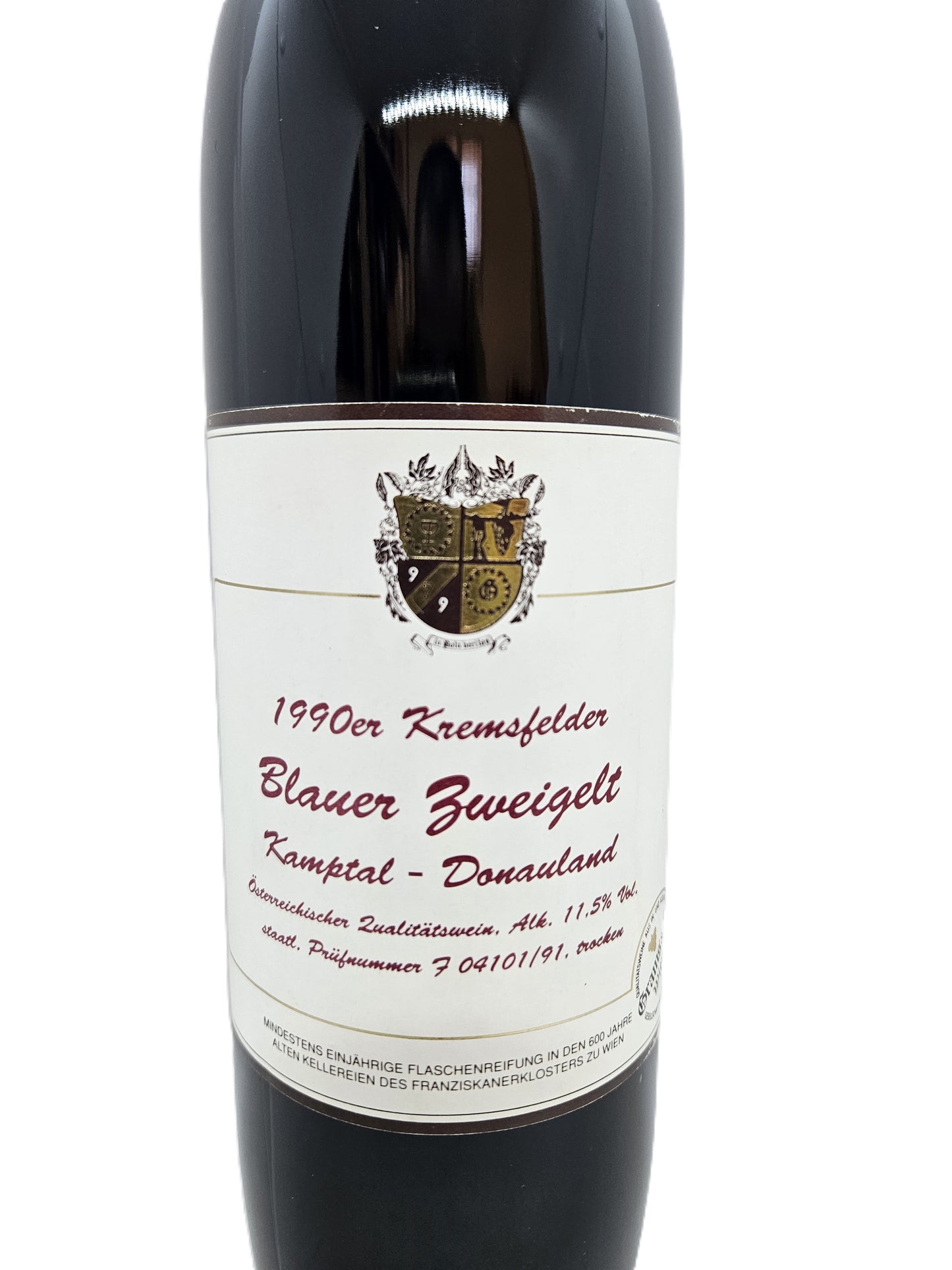 Blauer Zweigelt trocken Kamptal Donauland 1990