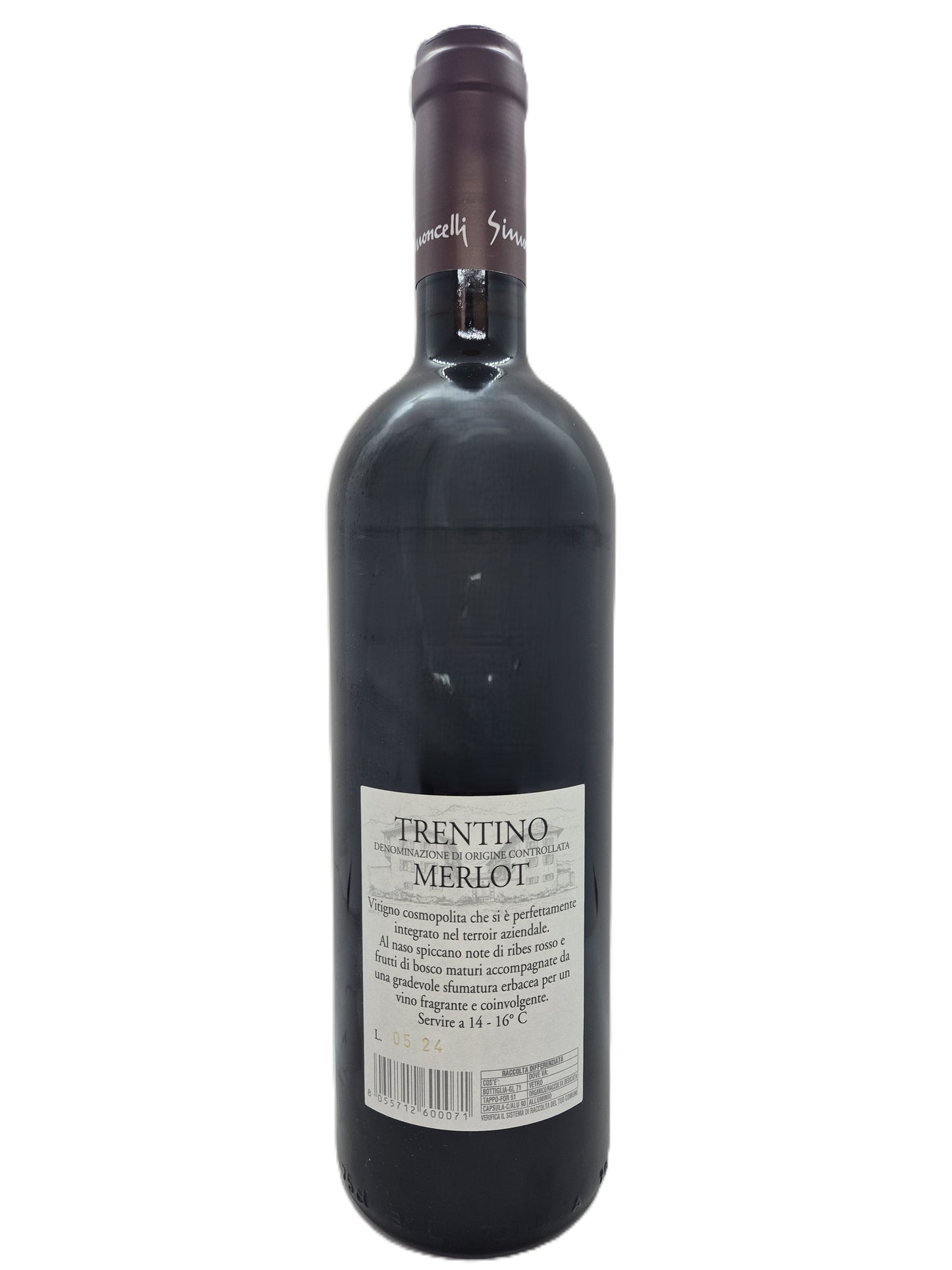 Merlot Trentino doc 2023 Az. Agr. Armando Simoncelli
