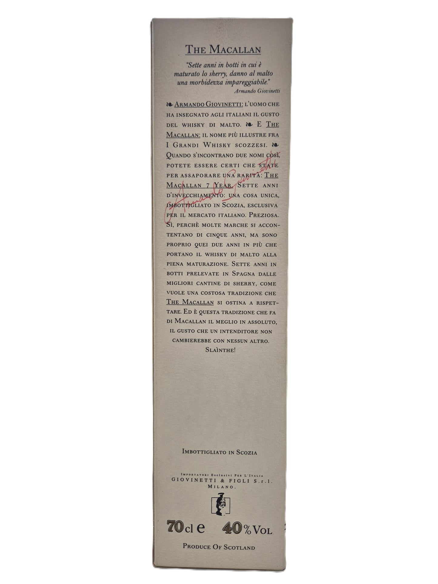 The Macallan 7 years old single Highland malt scotch whisky