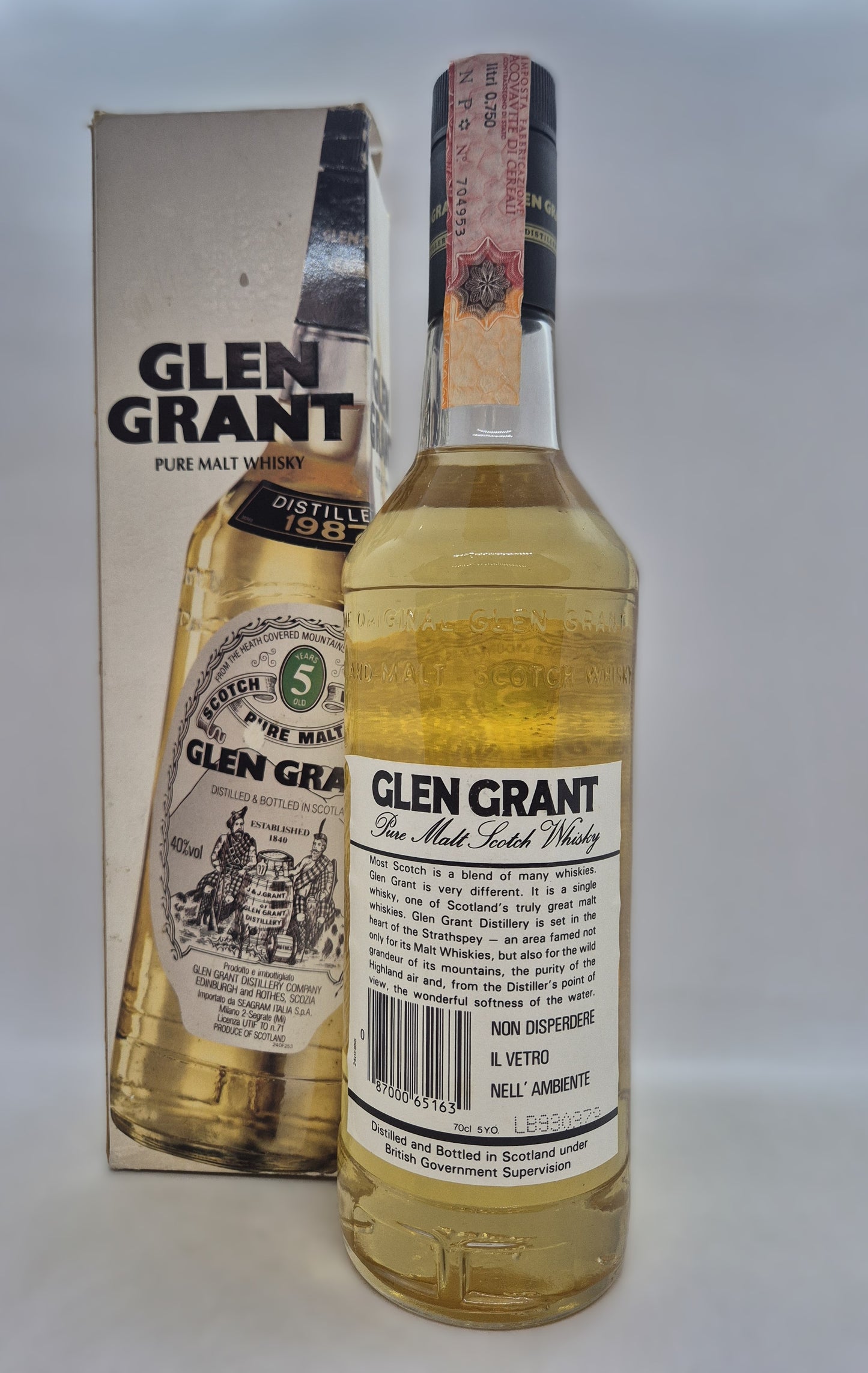 Glen Grant 5 years old 1987 pure malt scotch whisky