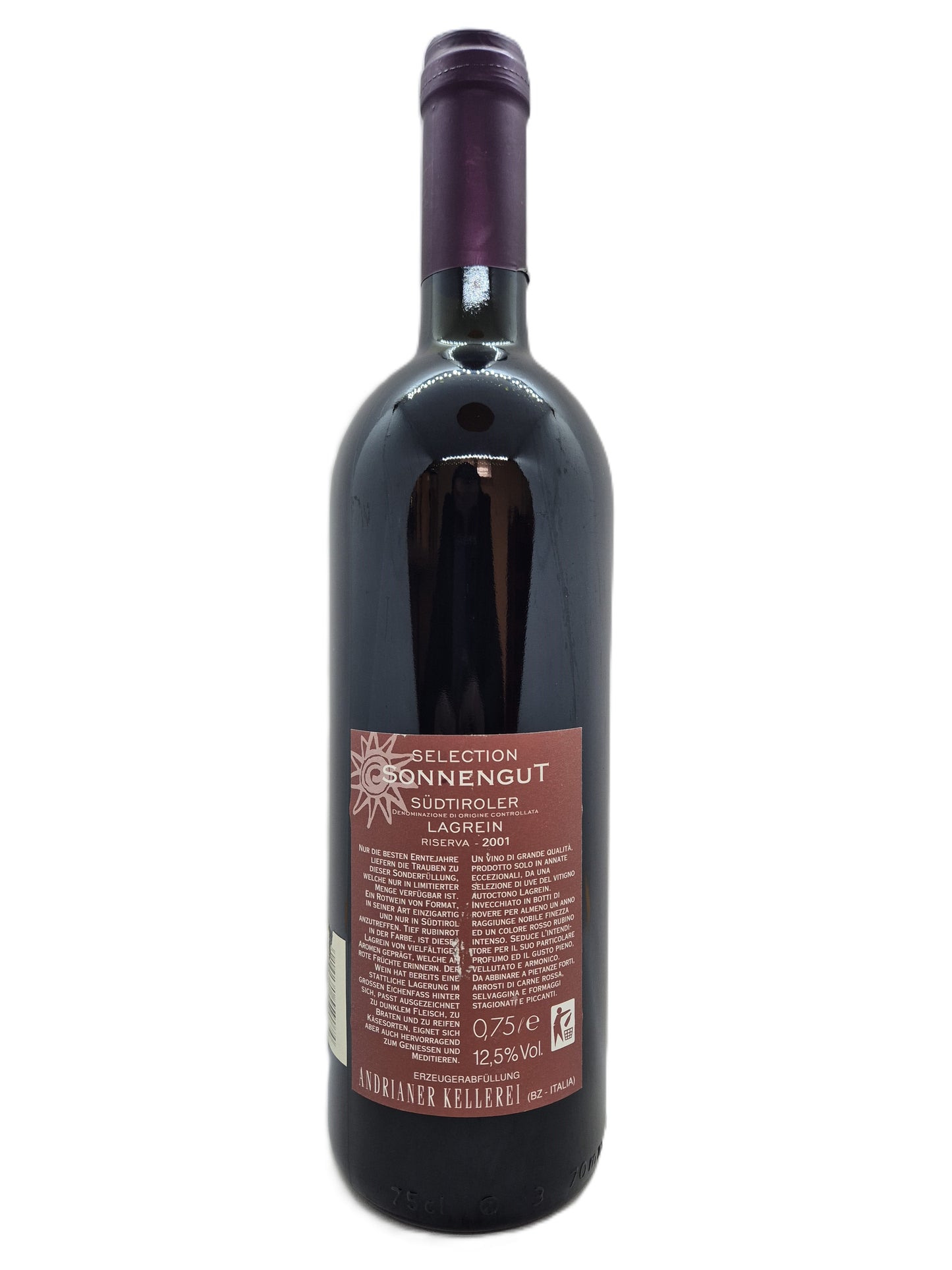 Lagrein riserva doc Selection Sonnengut Andrianer Kellerei