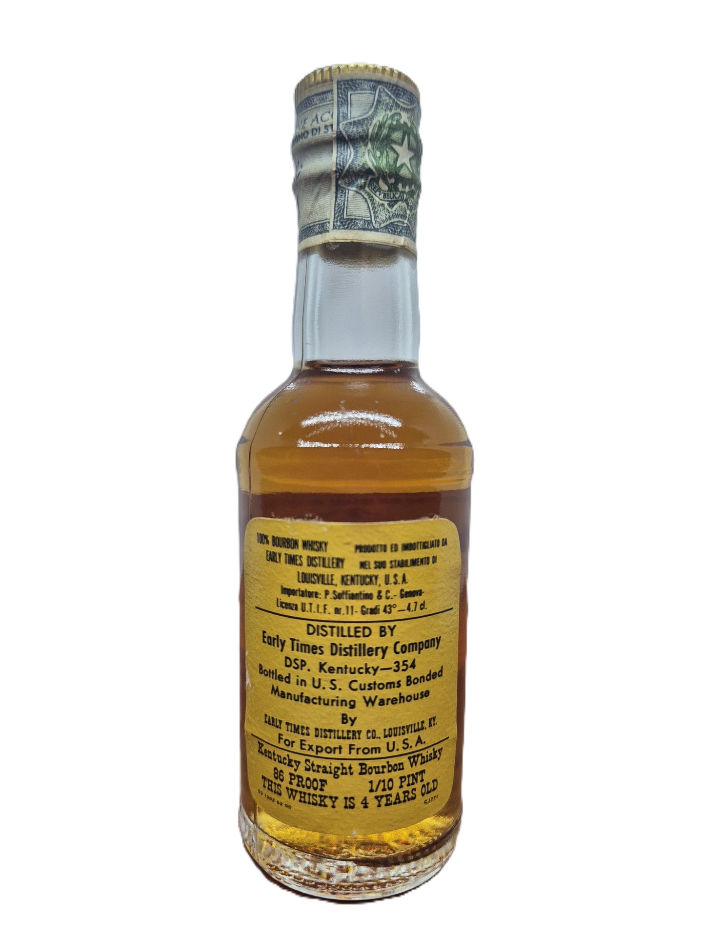 Early Times Kentucky Straight Bourbon whiskey miniature/mignon