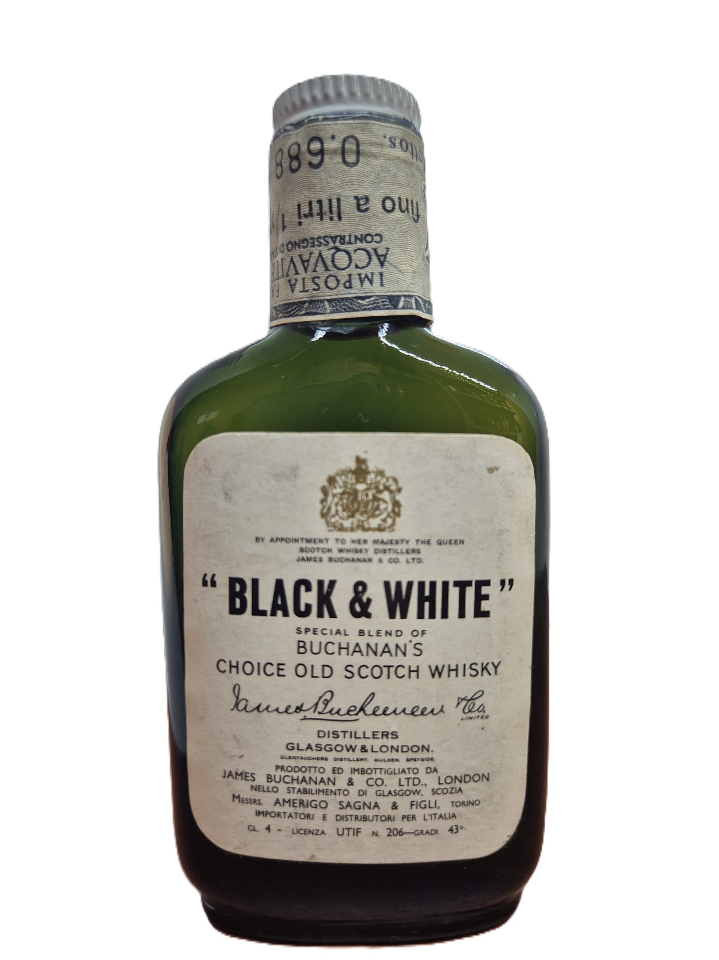 Black & White scotch whisky miniature/mignon