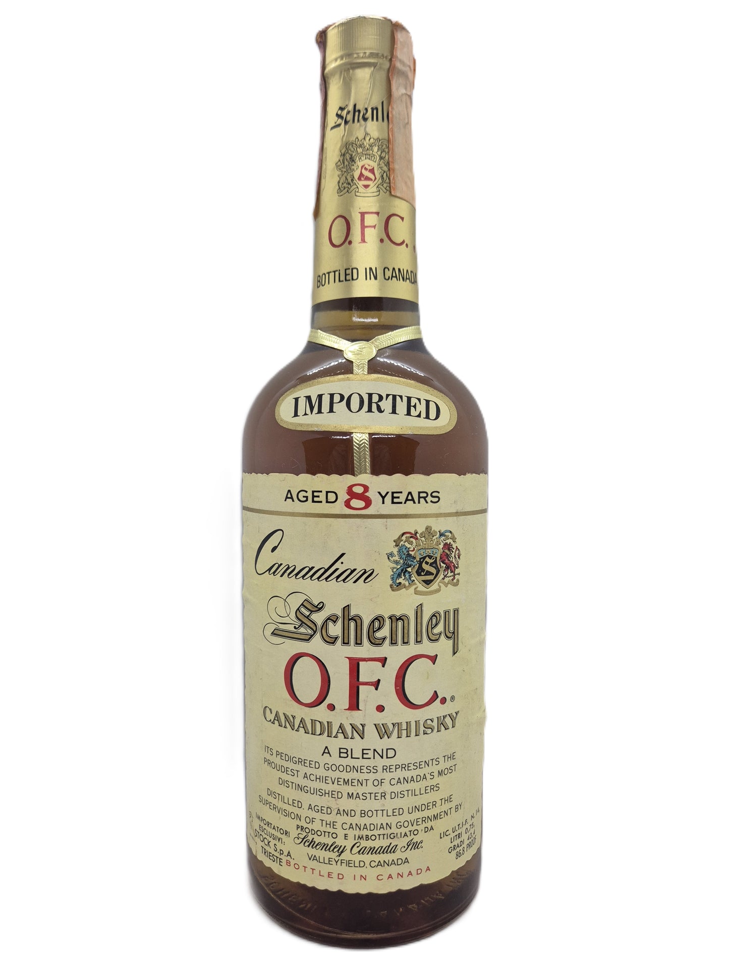 O.F.C. Schenley aged 8 years canadian whisky