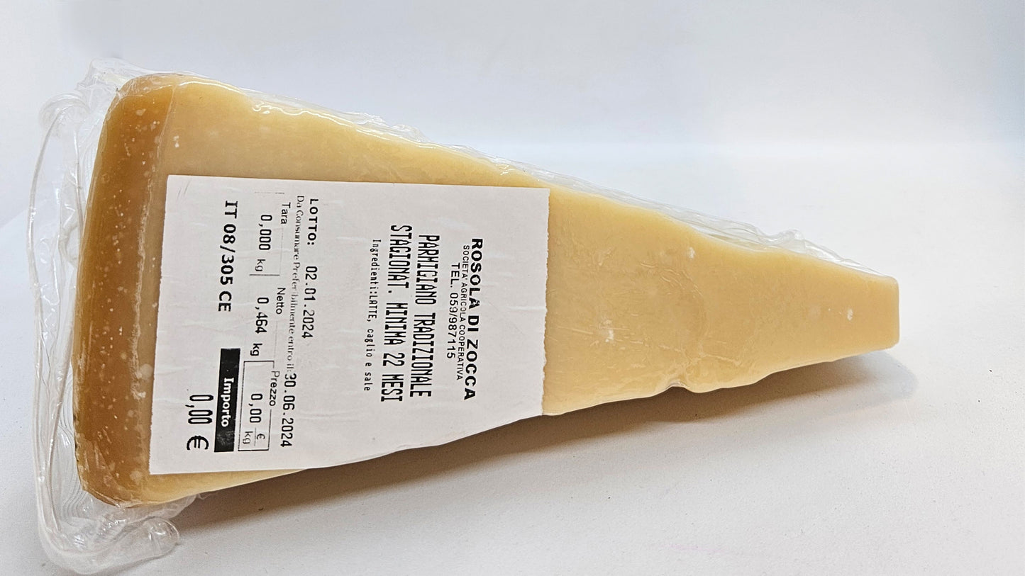 Parmigiano Reggiano DOP 22 mesi Caseificio di Rosola Zocca trancio da 0,50 kg