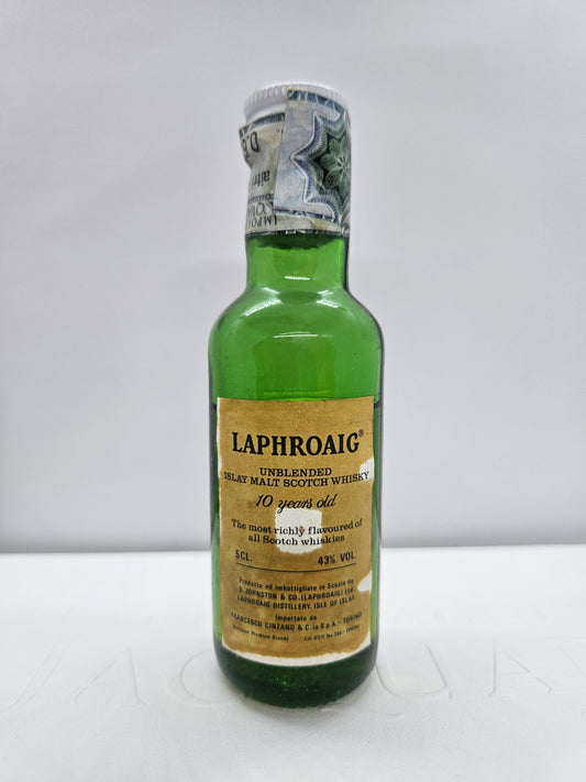Laphroaig 10 years old Unblended Islay malt scotch whisky miniature