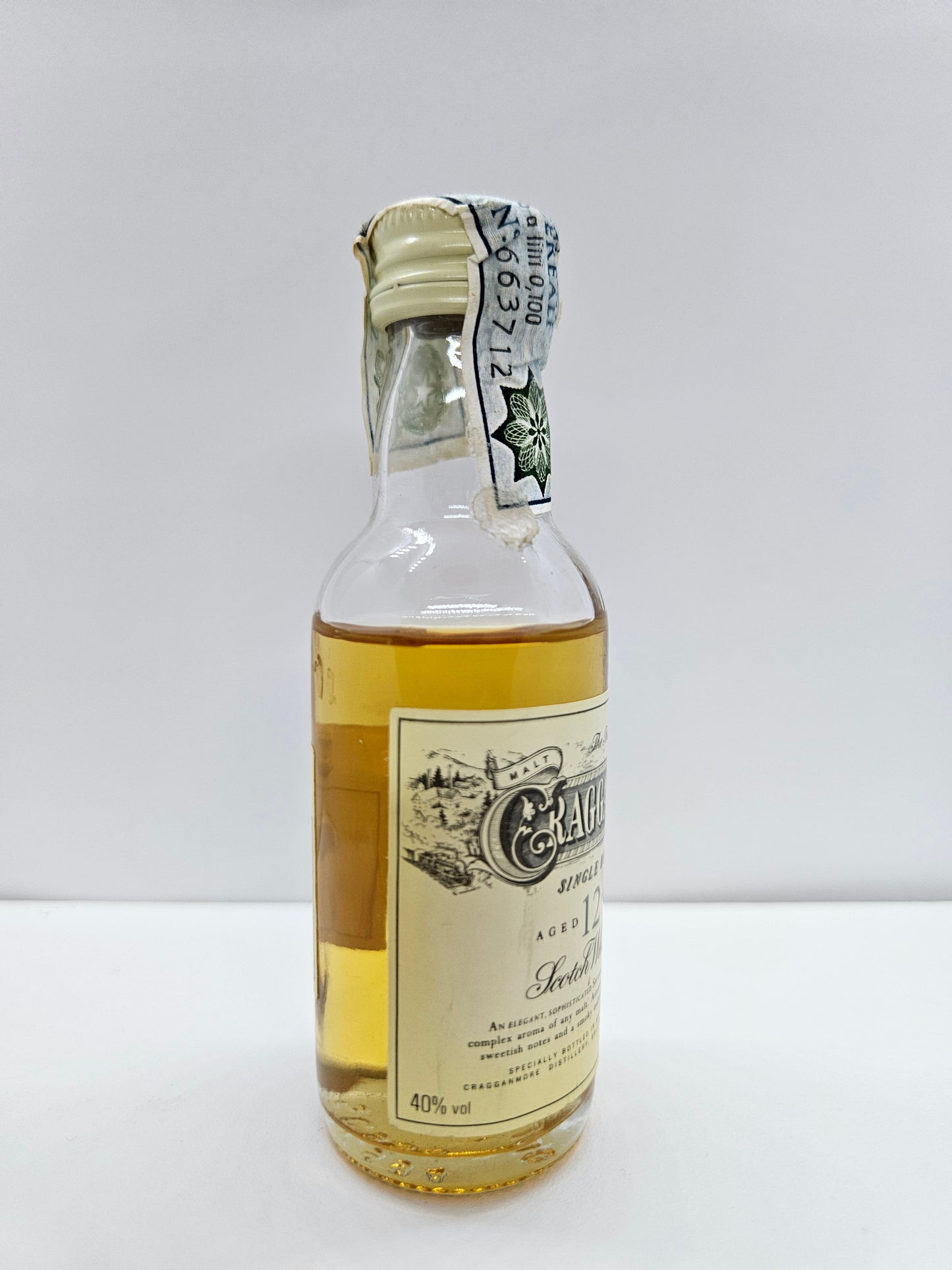 Cragganmore 12 years old Highland single malt Scotch Whisky miniature/mignon