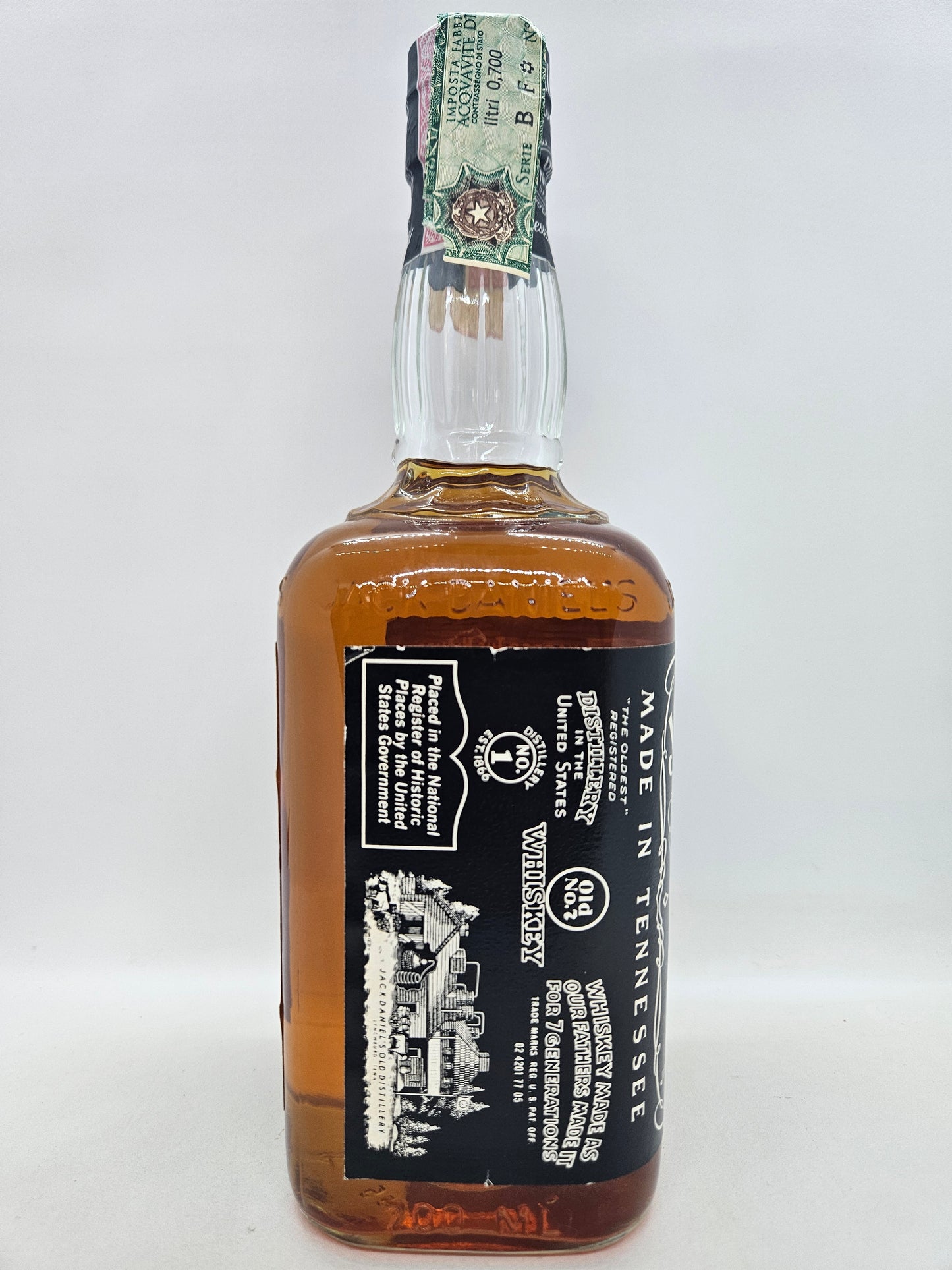 Jack Daniel's Old No. 7 Tennessee sour mash whiskey 1989