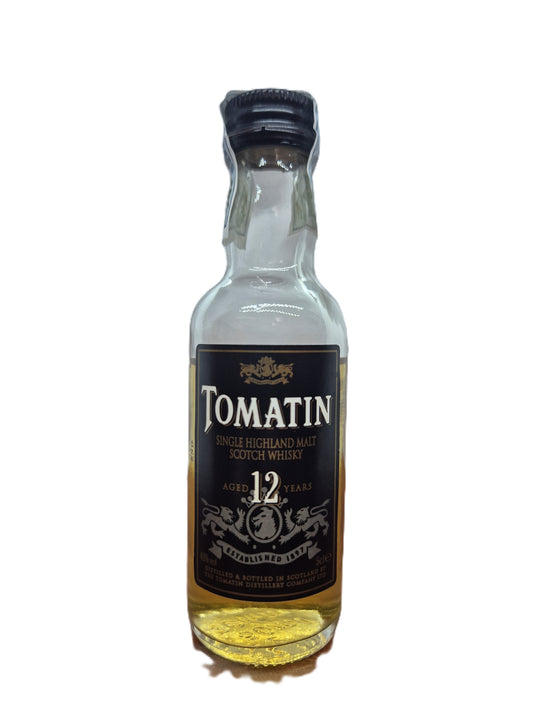 Tomatin Single Highland malt 12 years old Scotch Whisky miniature/mignon