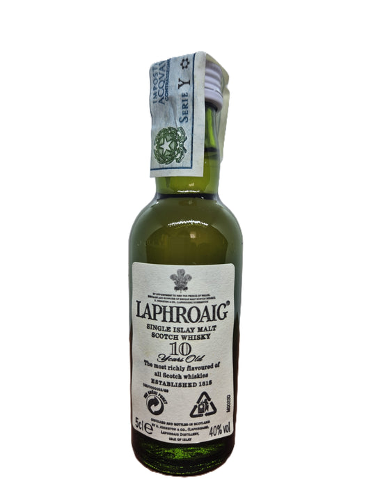 Laphroaig 10 years old Single Islay malt Scotch Whisky miniature/mignon
