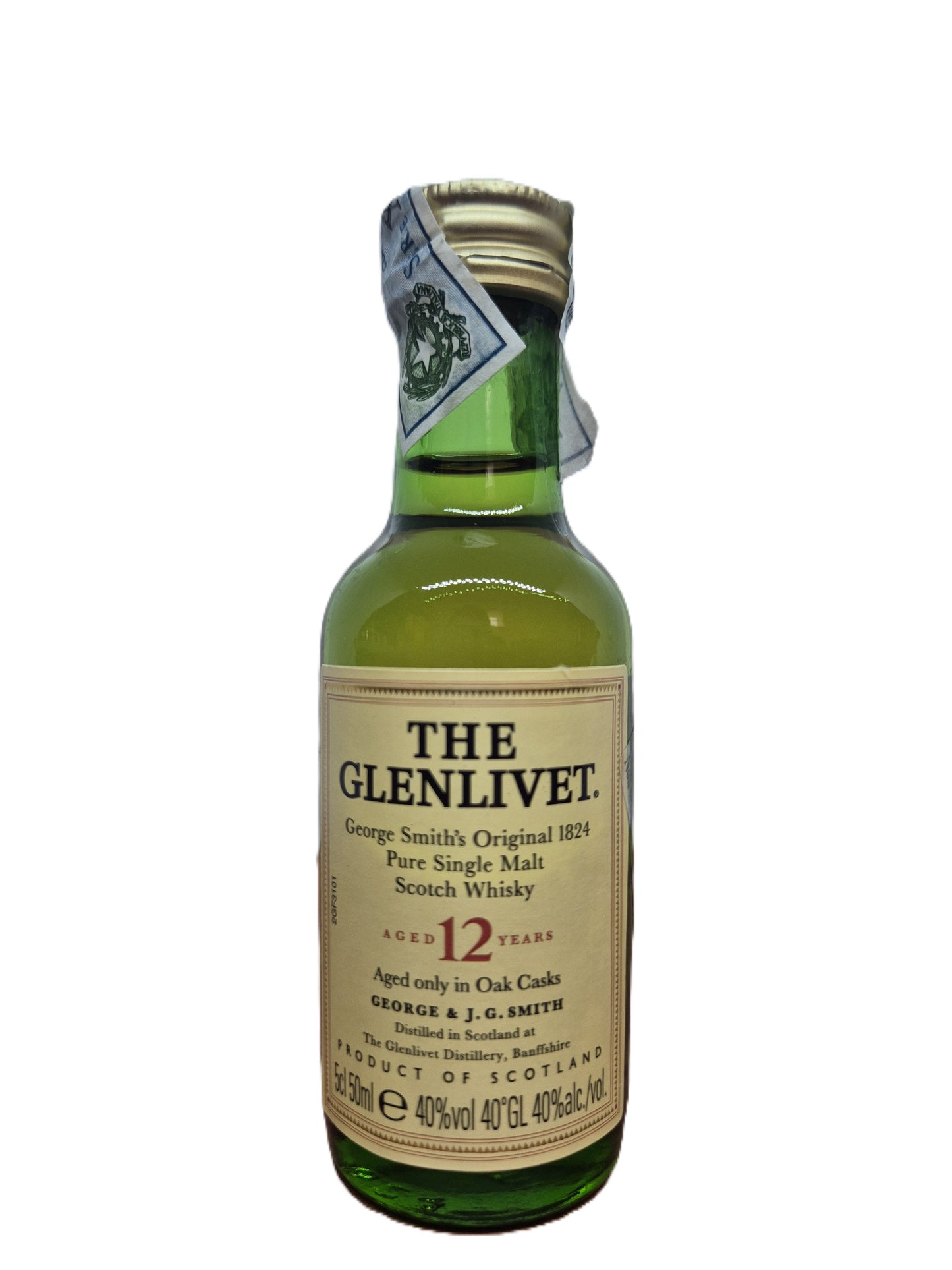 The Glenlivet 12 years old pure single malt Scotch Whisky miniature/mignon
