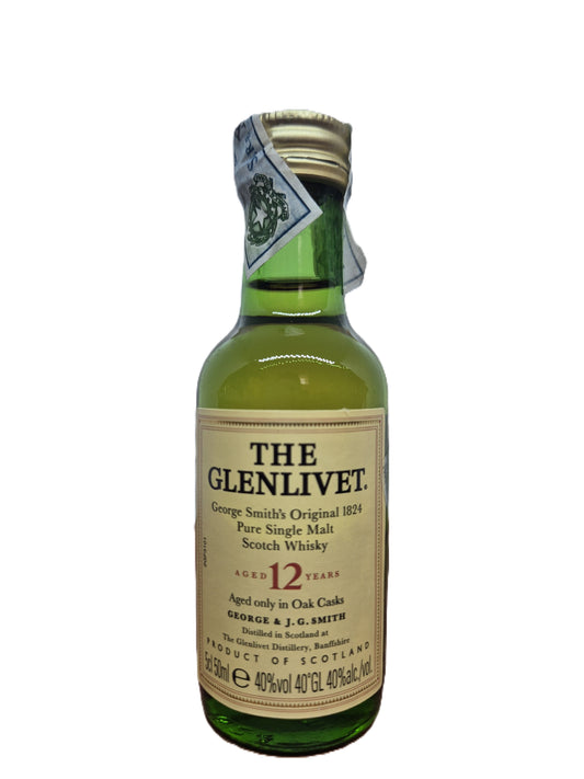 The Glenlivet 12 years old pure single malt Scotch Whisky miniature/mignon