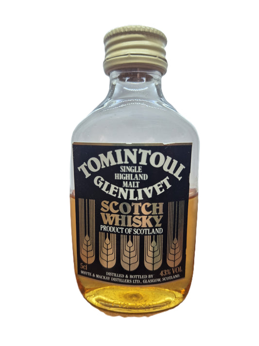 Tomintoul Glenlivet single highland malt scotch whisky miniature/mignon