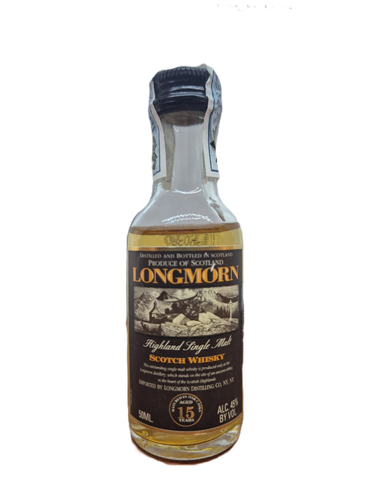 Longmorn 15 years old Single Malt scotch whisky miniature/mignon